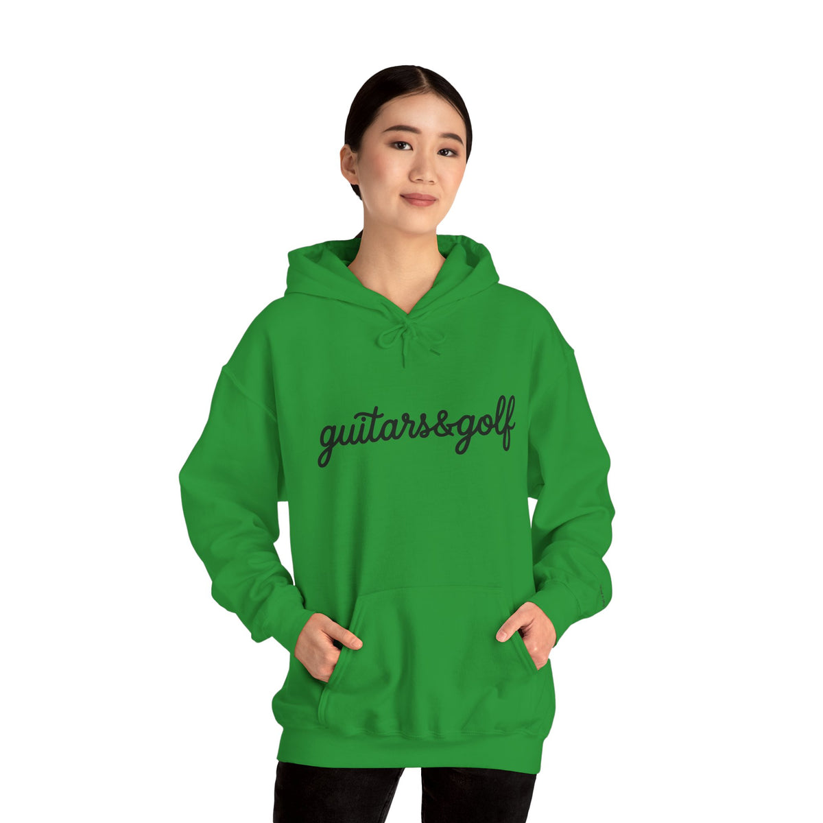 "guitars&golf" White Logo Heavy Blend™ Hooded Sweatshirt