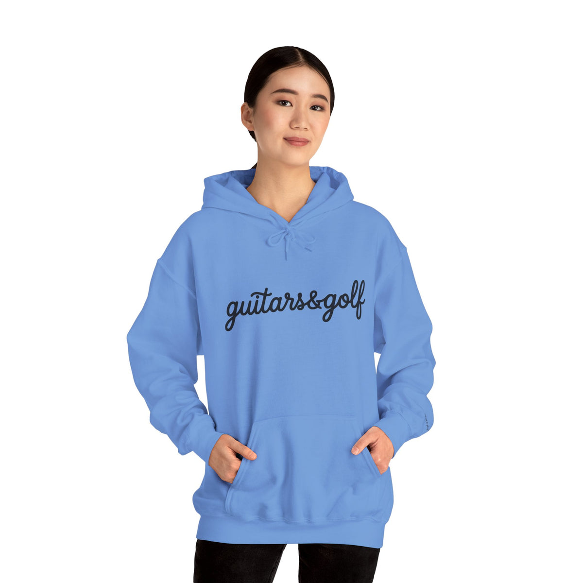 "guitars&golf" White Logo Heavy Blend™ Hooded Sweatshirt