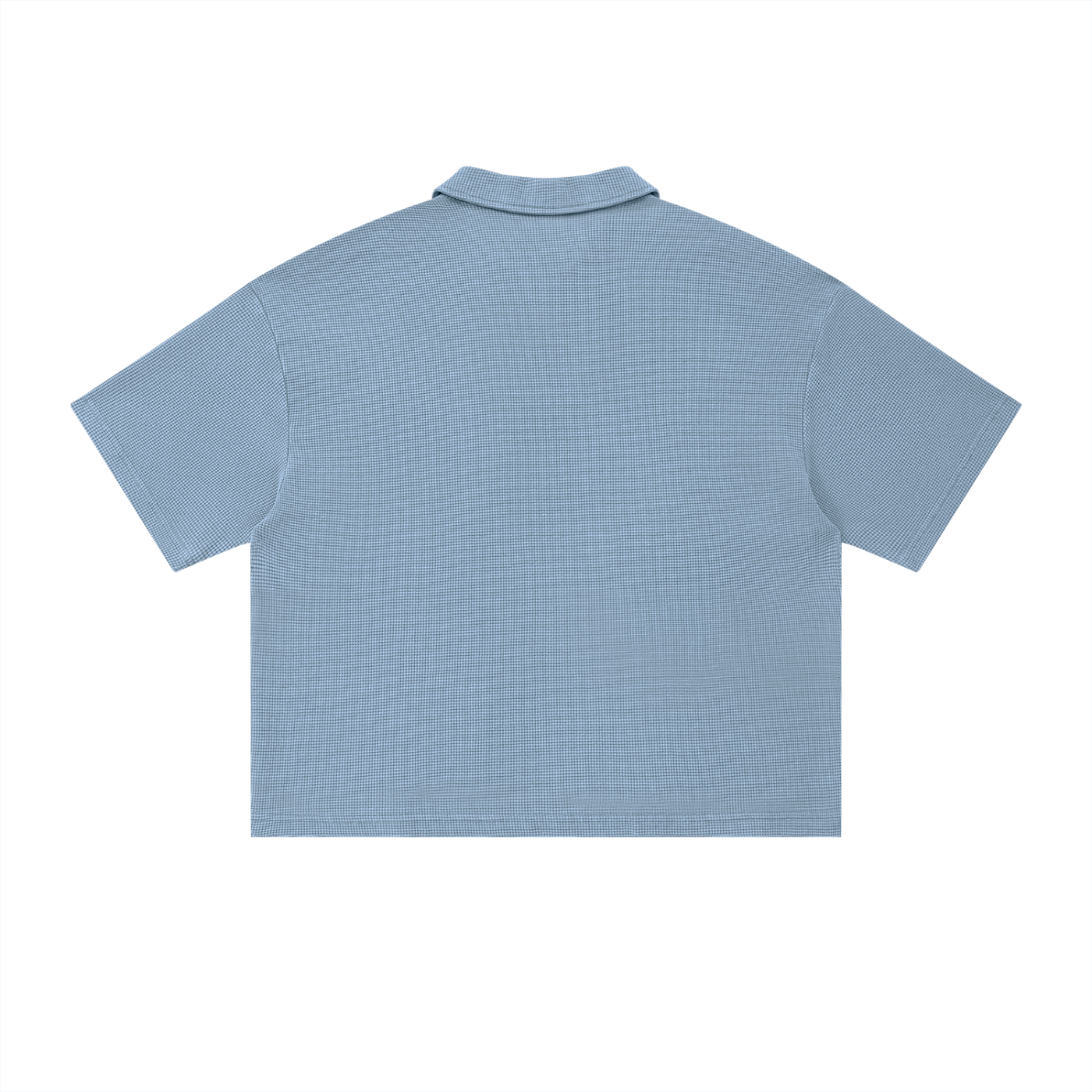 FINAL Unisex Vintage Wash Waffle Boxy Polo Shirt