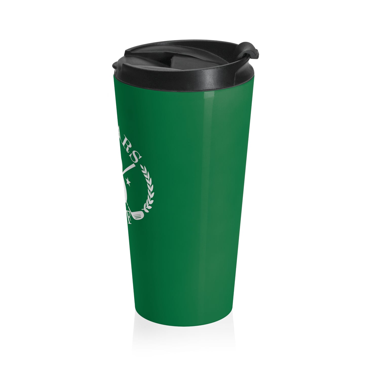 "Guitars and Golf" White Logo Stainless Steel Travel Mug Color of Your Choice