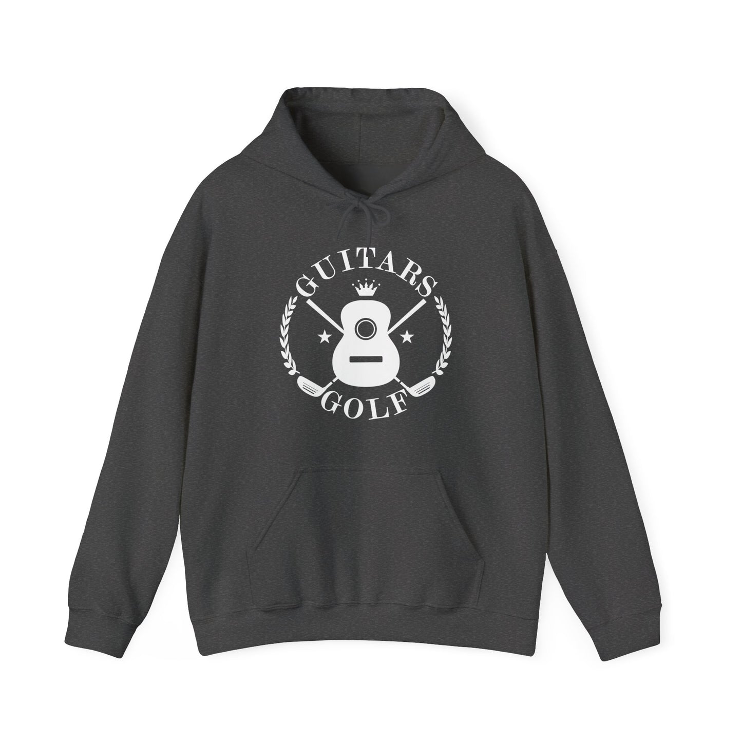 "Guitars & Golf" Logo White Front Heavy Blend™ Hooded Sweatshirt