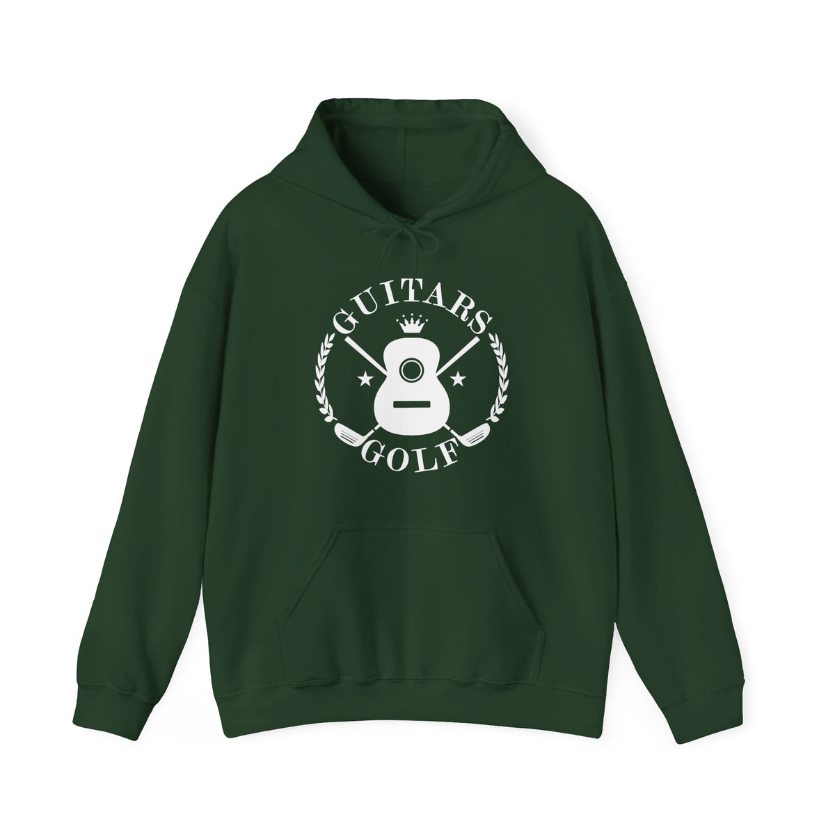 "Guitars & Golf" Logo White Front Heavy Blend™ Hooded Sweatshirt