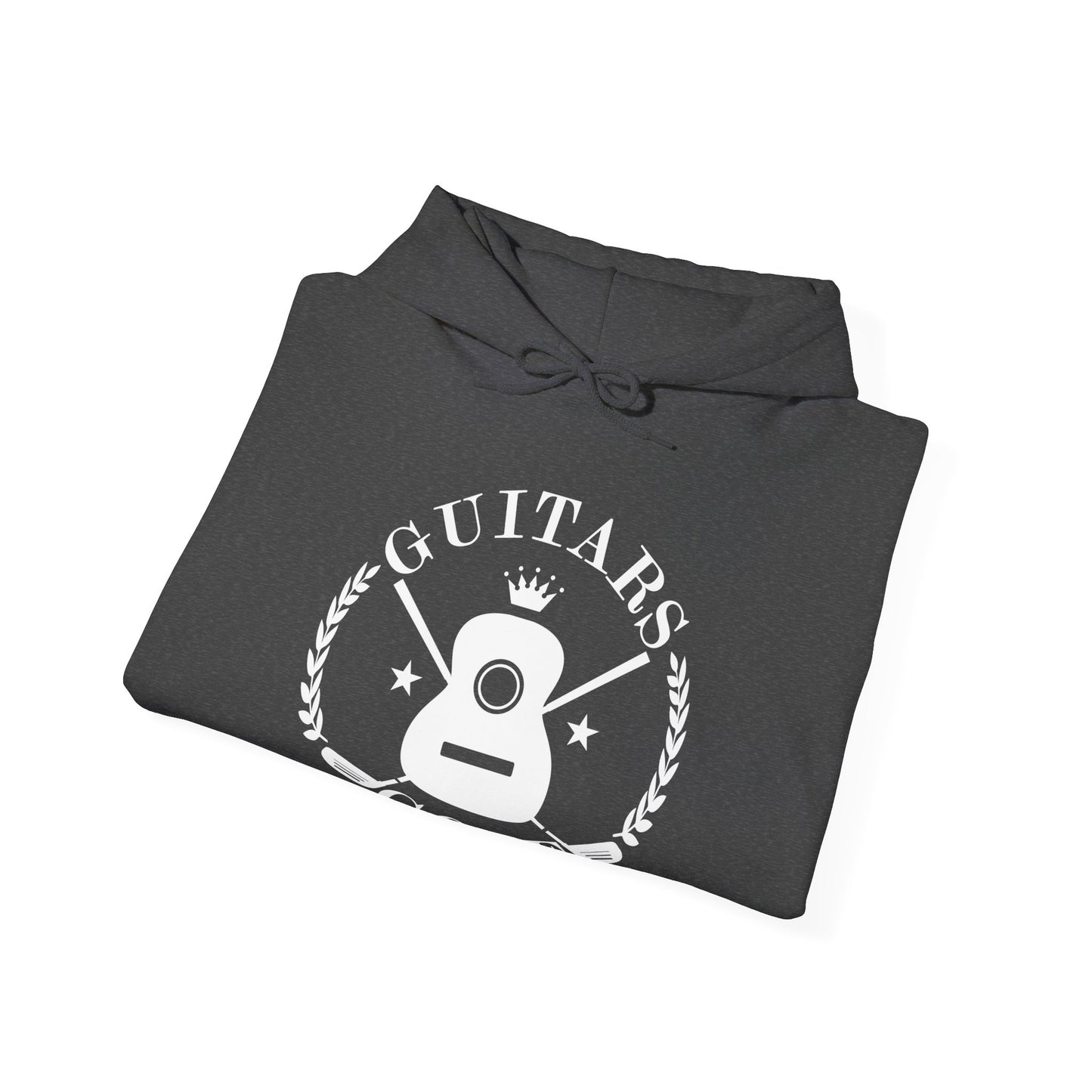 "Guitars & Golf" Logo White Front Heavy Blend™ Hooded Sweatshirt