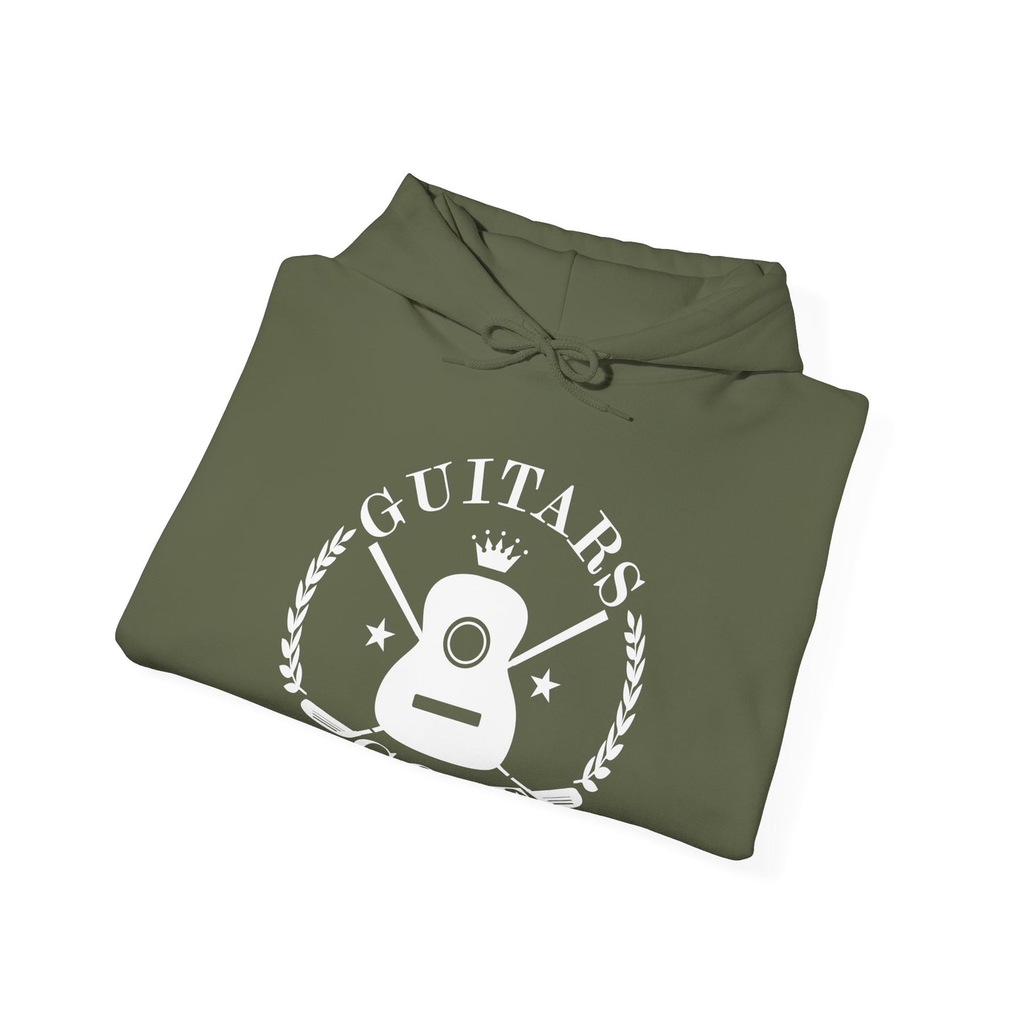 "Guitars & Golf" Logo White Front Heavy Blend™ Hooded Sweatshirt