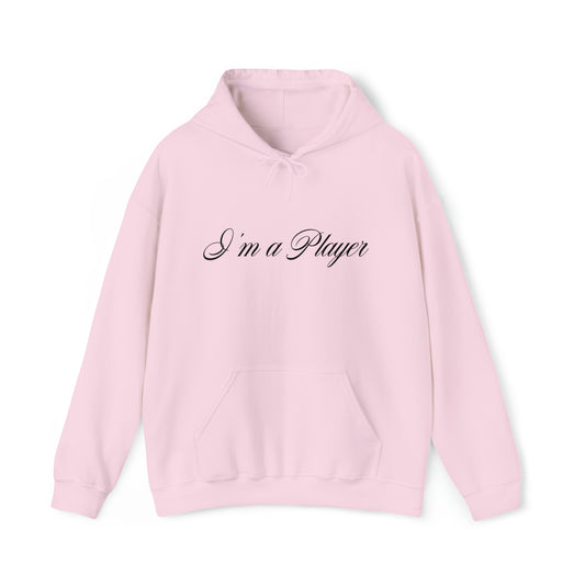 "I'm a Player" Black Front/Logo Back on Your Color Choice Unisex Heavy Blend™ Hooded Sweatshirt