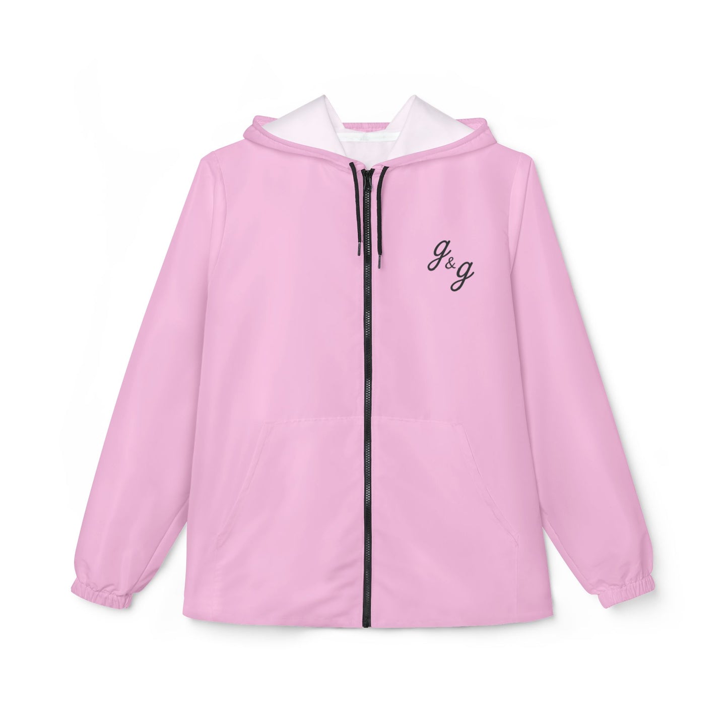 "Color Wheel" g&g Unisex Windbreaker Jacket in Pom Pom Pink