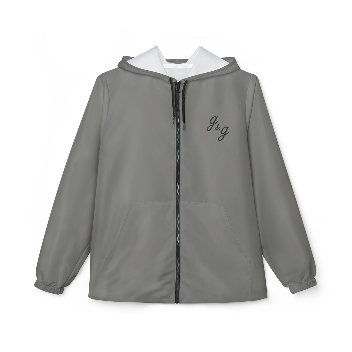 "Color Wheel" g&g Unisex Windbreaker Jacket in Charcoal