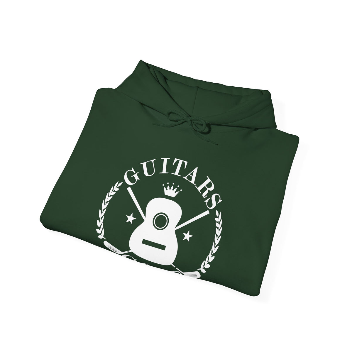"Guitars & Golf" Logo White Front Heavy Blend™ Hooded Sweatshirt
