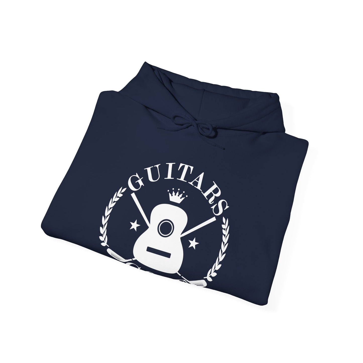 "Guitars & Golf" Logo White Front Heavy Blend™ Hooded Sweatshirt