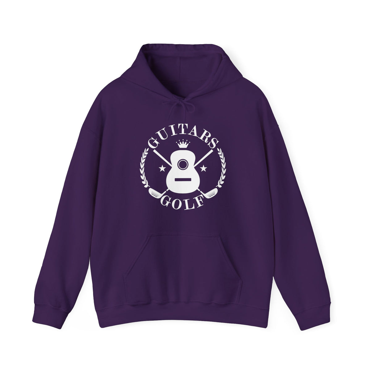 "Guitars & Golf" Logo White Front Heavy Blend™ Hooded Sweatshirt
