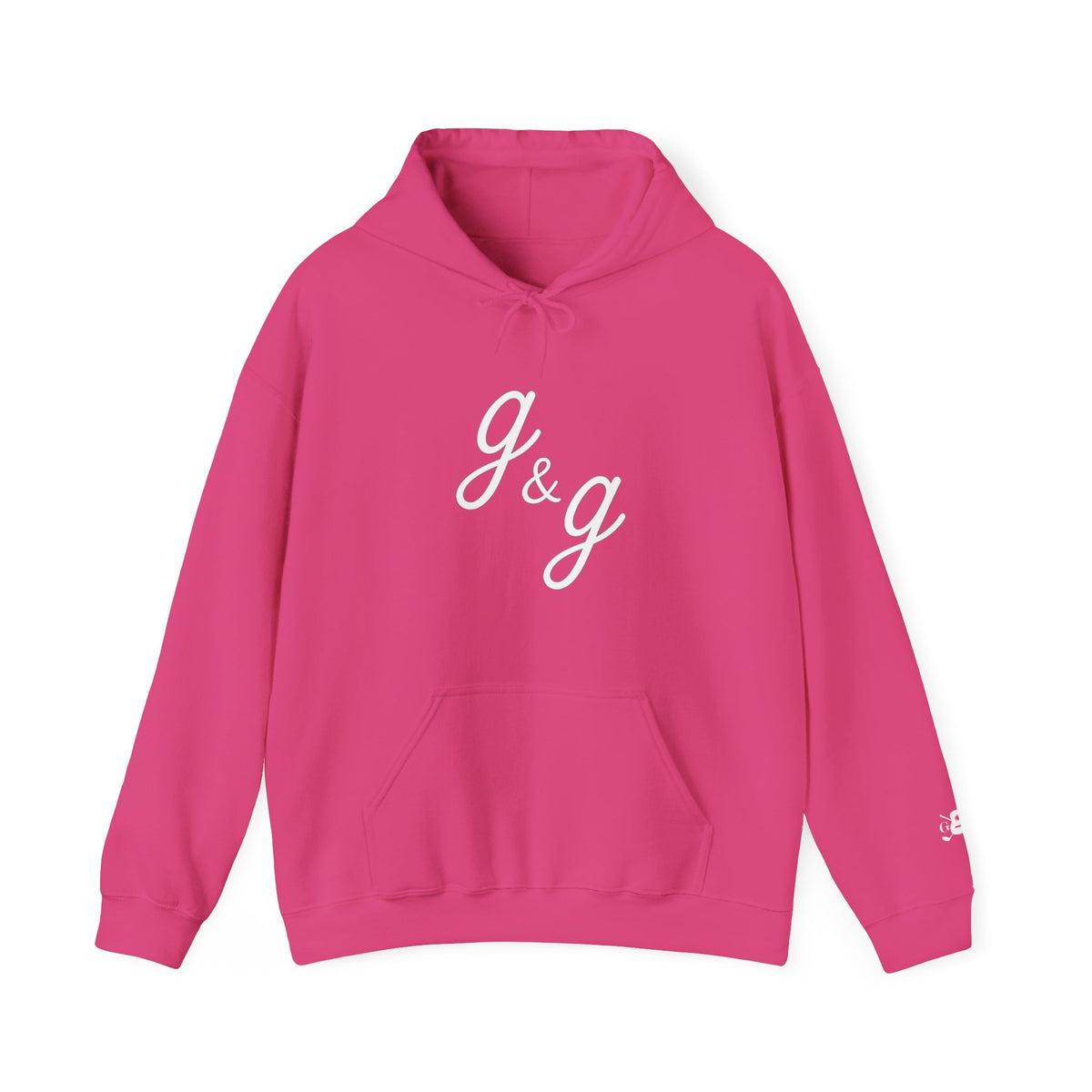 The "Lowercase" g&g Pro White Logo Heavy Blend™ Hooded Sweatshirt