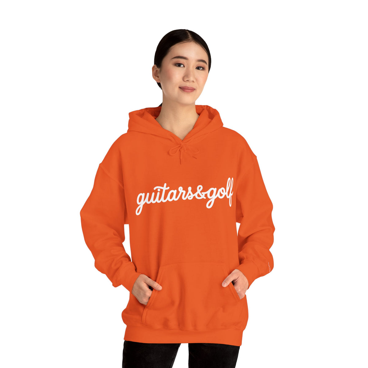 "guitars&golf" White Logo Heavy Blend™ Hooded Sweatshirt