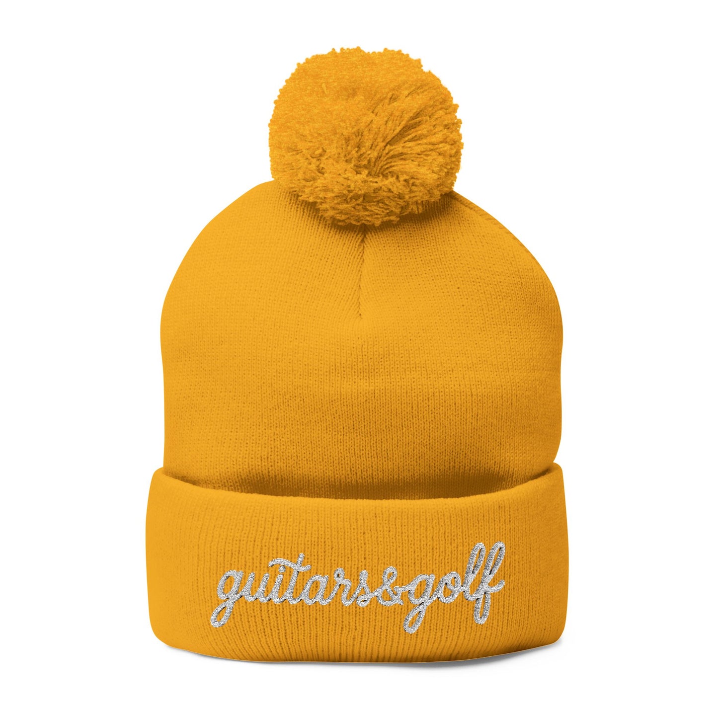 The "Ralphy" guitars&golf Embroidered Pom-Pom Knit Cap