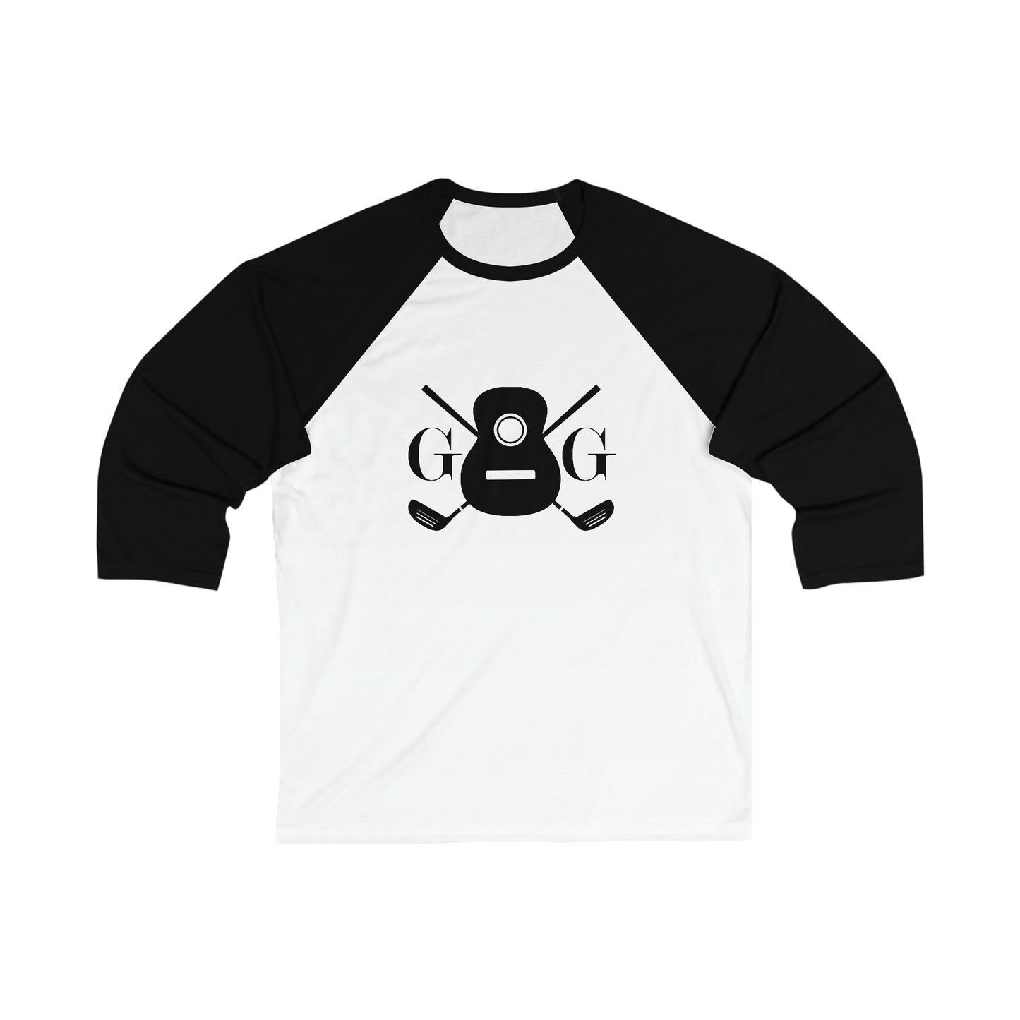 "G&G" Black Logo Front on Your Color Choice Unisex 3\4 Sleeve Baseball Tee