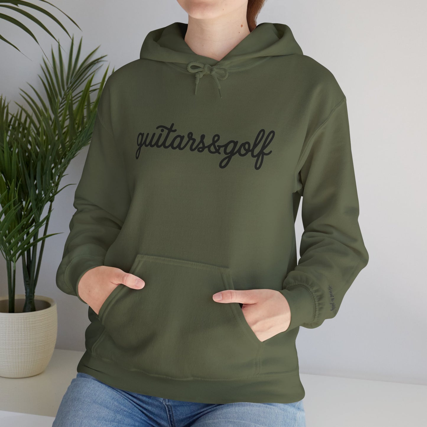 "guitars&golf" White Logo Heavy Blend™ Hooded Sweatshirt