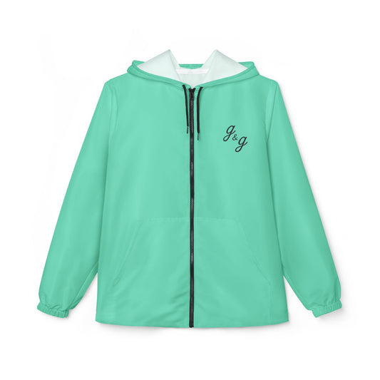 "Color Wheel" g&g Unisex Windbreaker Jacket in Vint Green