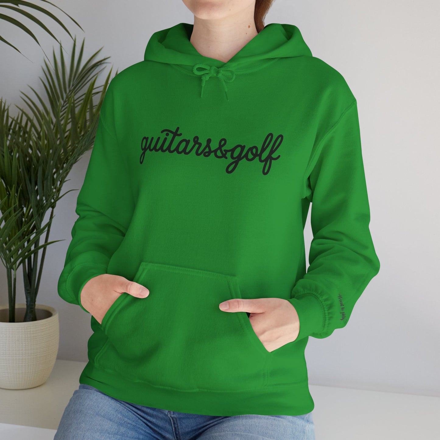 "guitars&golf" White Logo Heavy Blend™ Hooded Sweatshirt