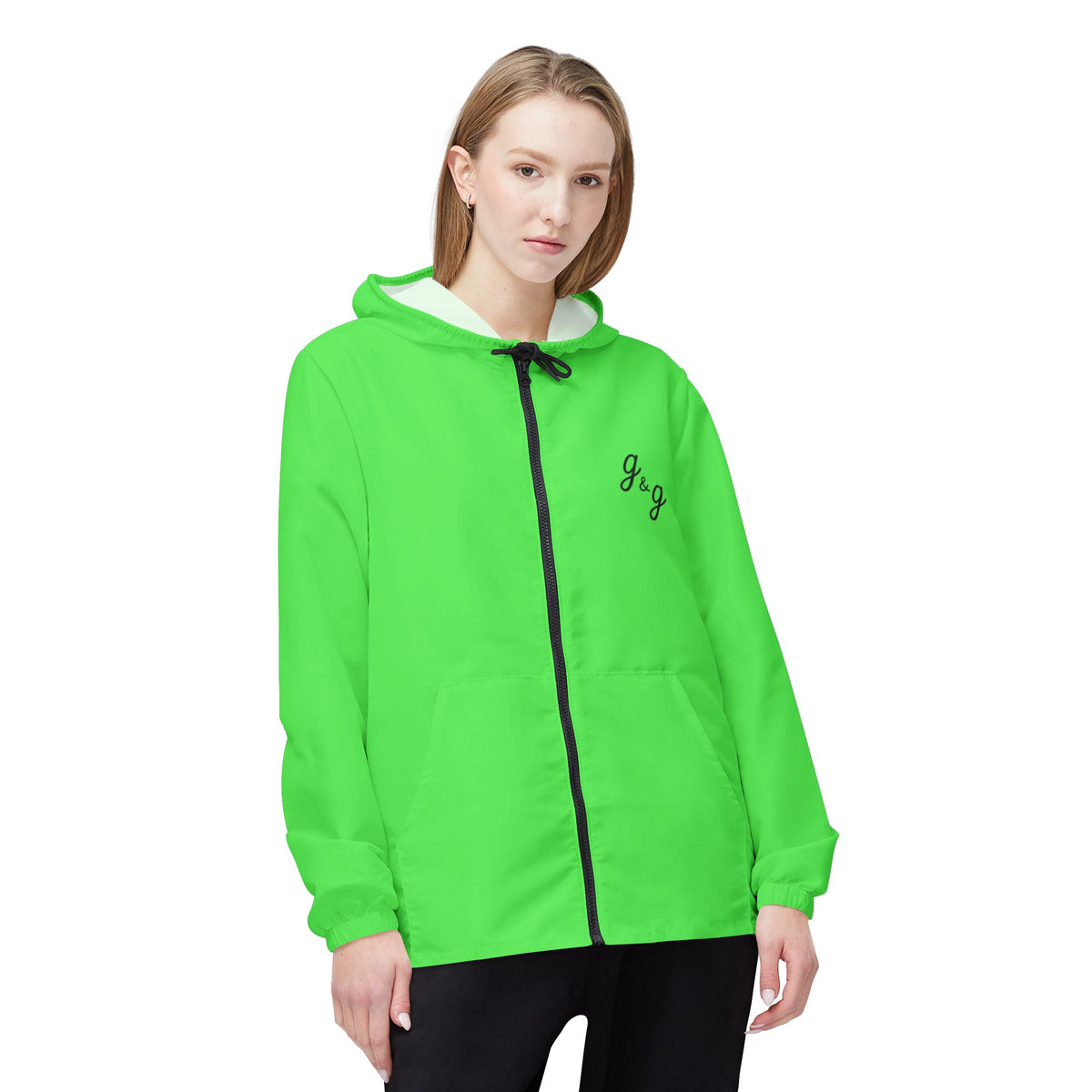 "Color Wheel" g&g Unisex Windbreaker Jacket in Green!