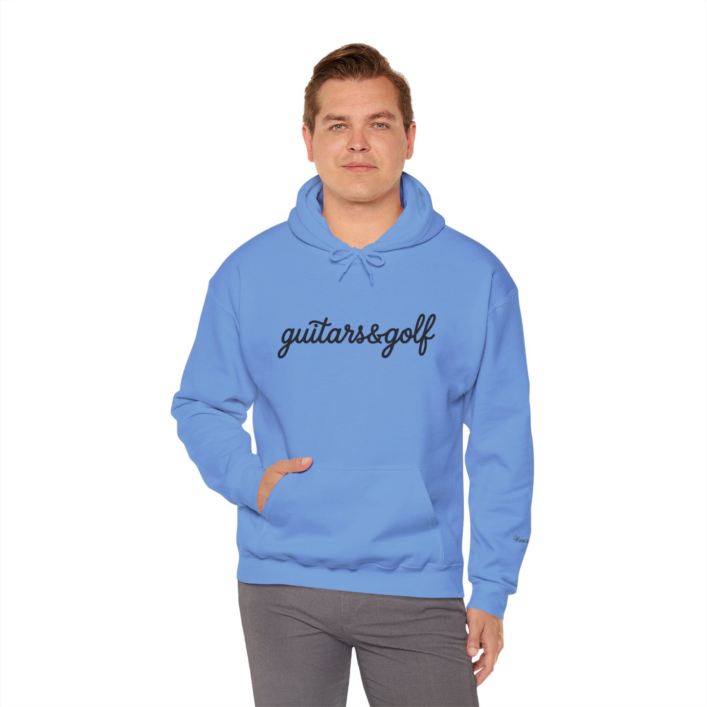 "guitars&golf" White Logo Heavy Blend™ Hooded Sweatshirt