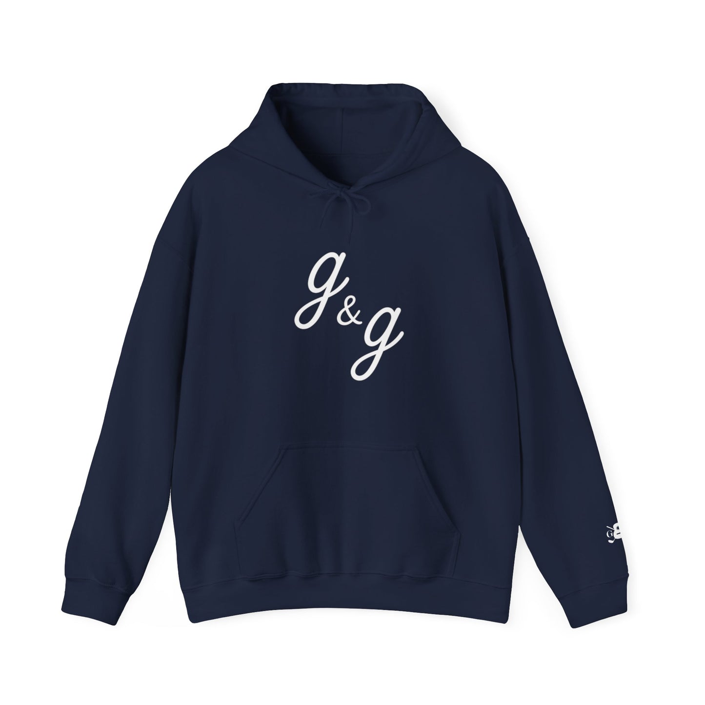 The "Lowercase" g&g Pro White Logo Heavy Blend™ Hooded Sweatshirt