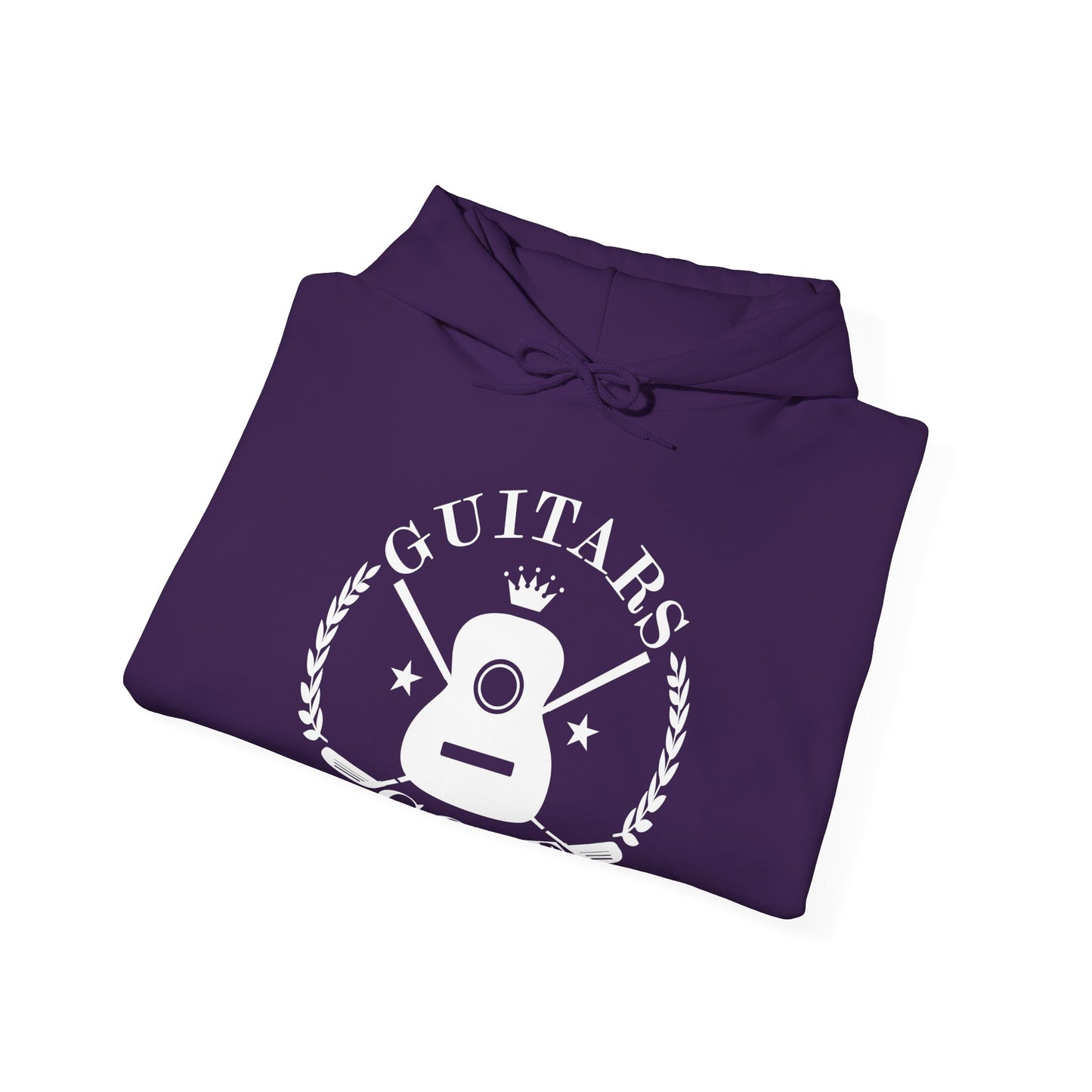 "Guitars & Golf" Logo White Front Heavy Blend™ Hooded Sweatshirt