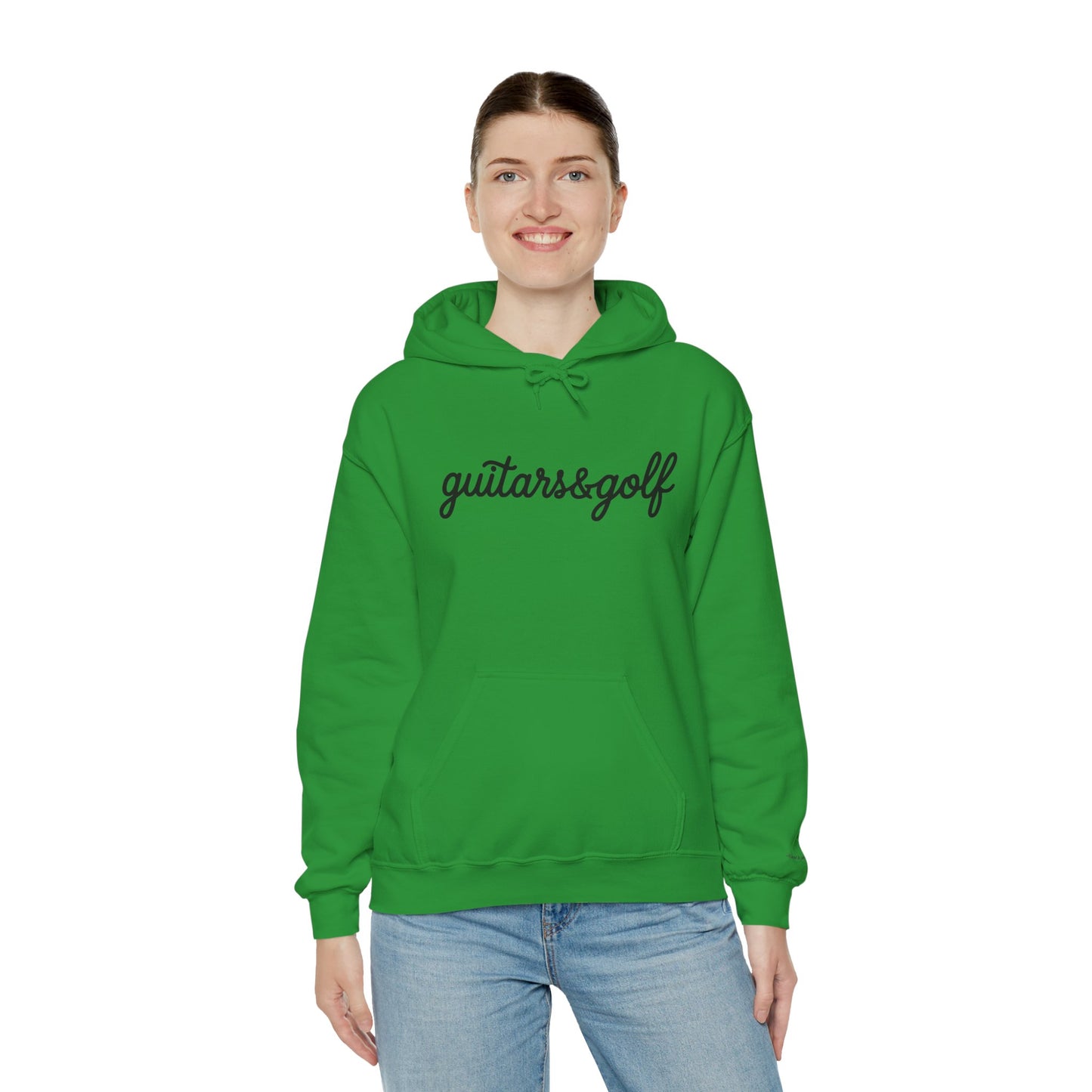 "guitars&golf" White Logo Heavy Blend™ Hooded Sweatshirt