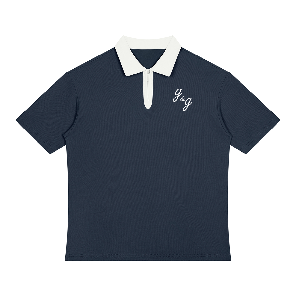 Unisex Color Block Quarter-Zip Polo Shirt