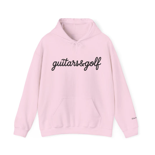 "guitars&golf" Black Logo Heavy Blend™ Hooded Sweatshirt