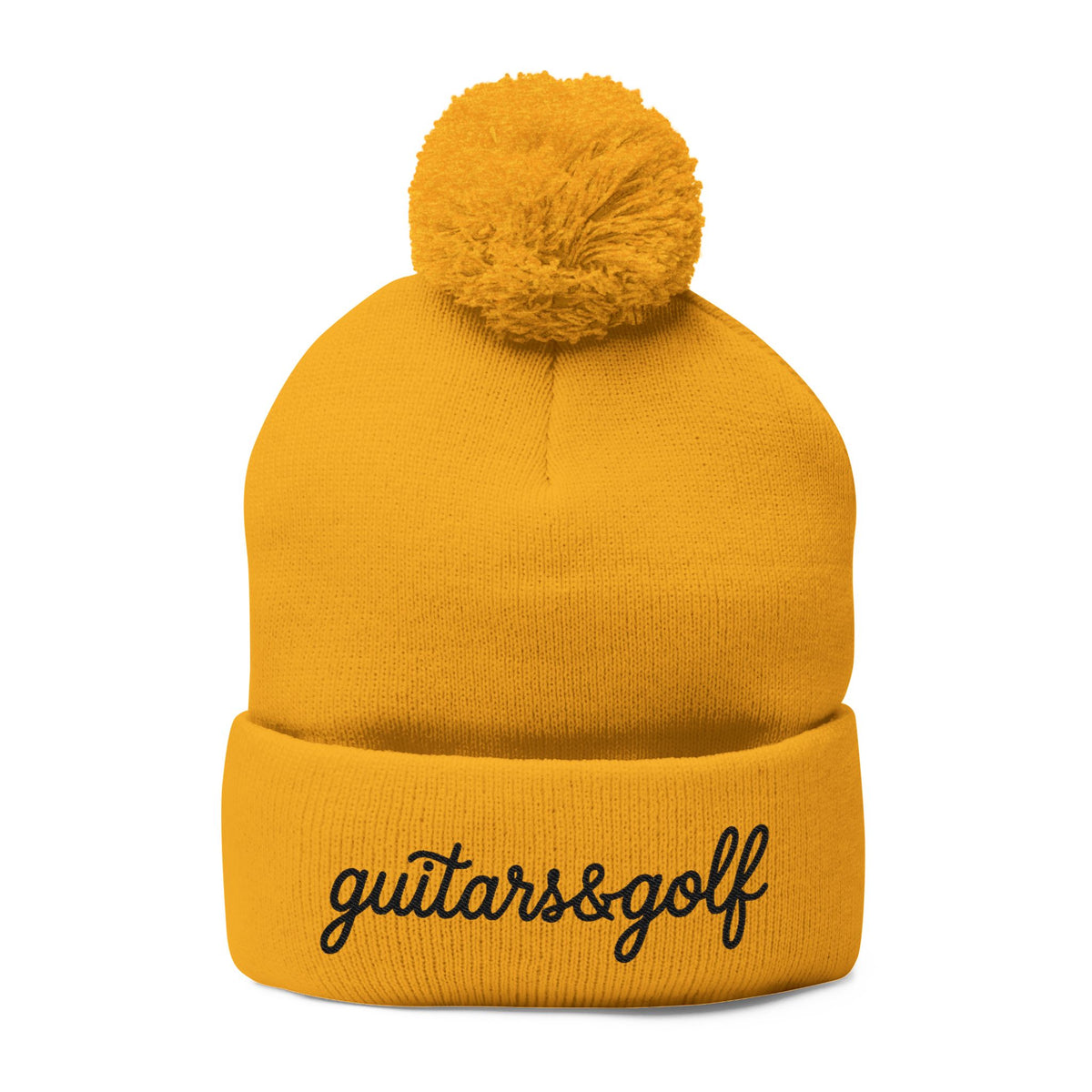 The "Ralphy" guitars&golf Embroidered Pom-Pom Knit Cap