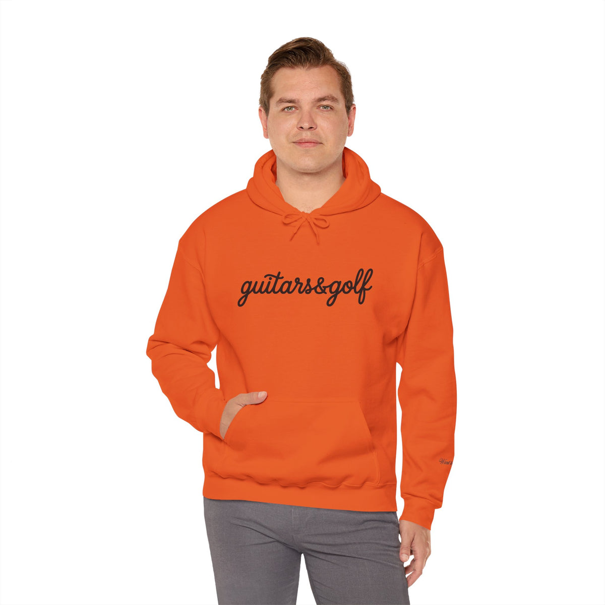 "guitars&golf" White Logo Heavy Blend™ Hooded Sweatshirt