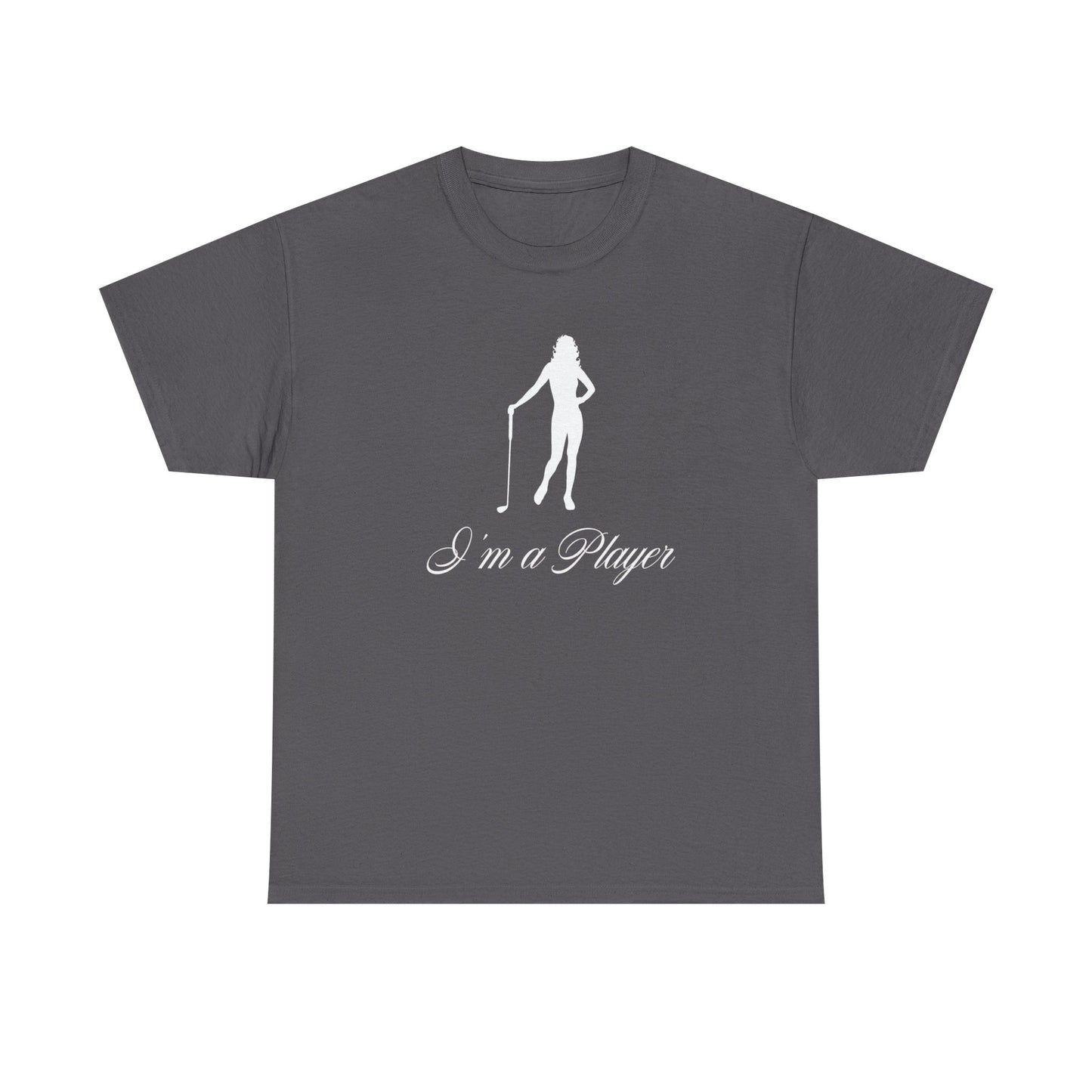 All Cotton "I'm a Player" Golf Girl White Logo