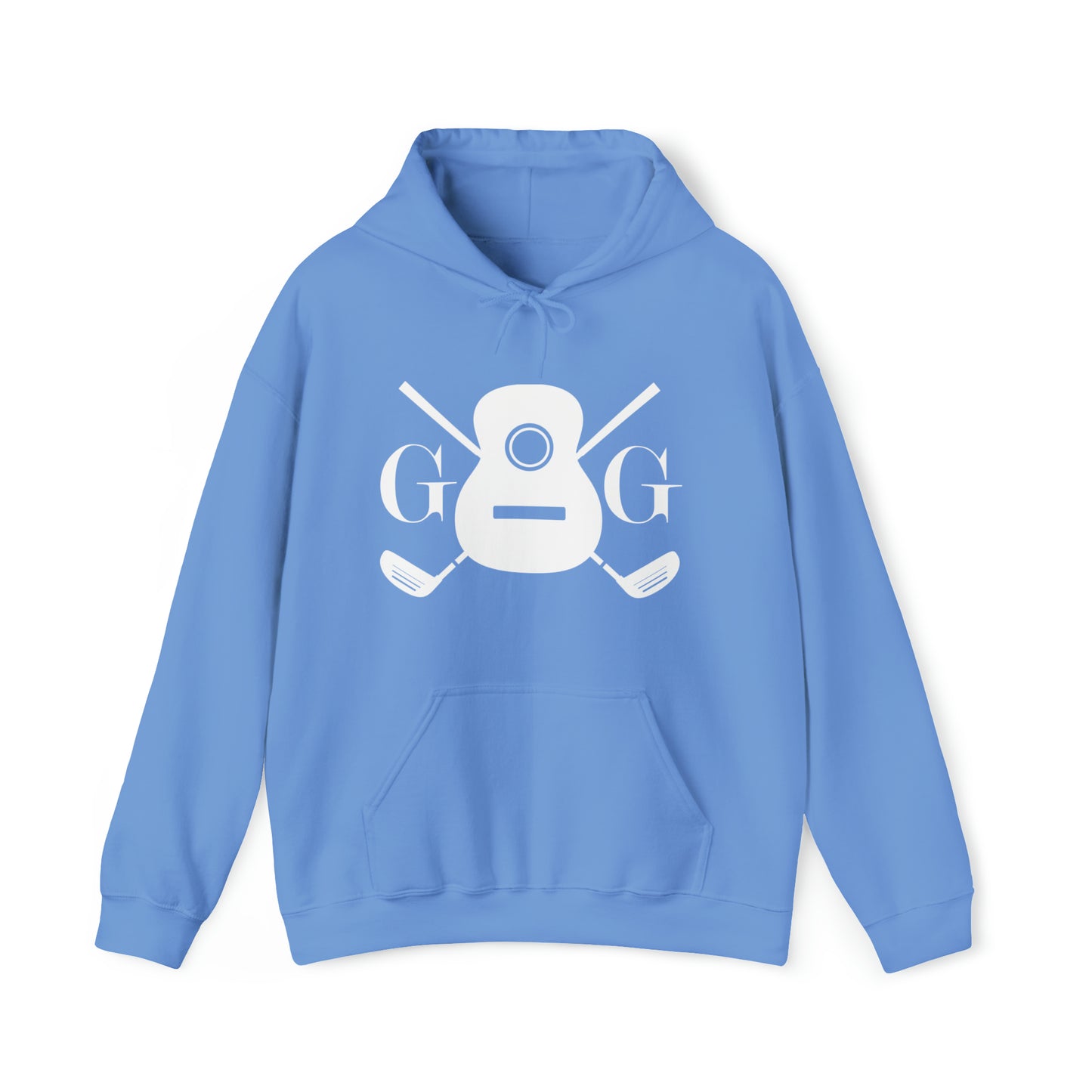 "GG" Logo White Front on Your Color Choice Unisex Heavy Blend™ Hooded Sweatshirt