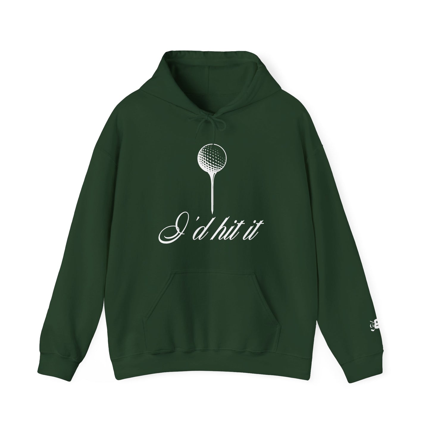 "I'd Hit It" White Logo Heavy Blend™ Hooded Sweatshirt
