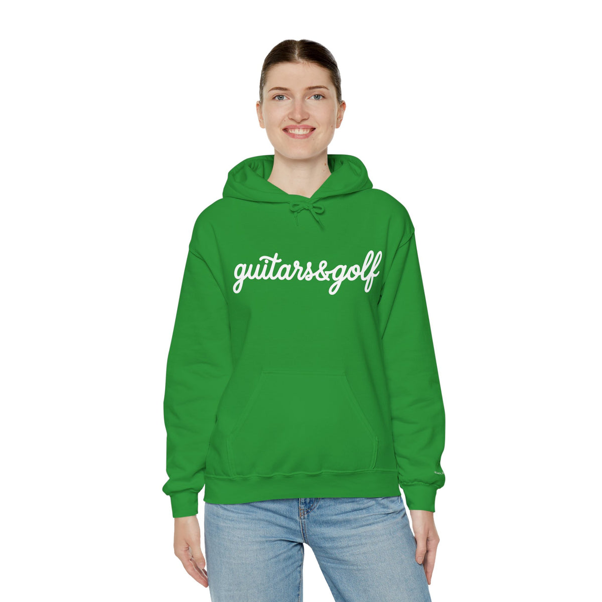 "guitars&golf" White Logo Heavy Blend™ Hooded Sweatshirt
