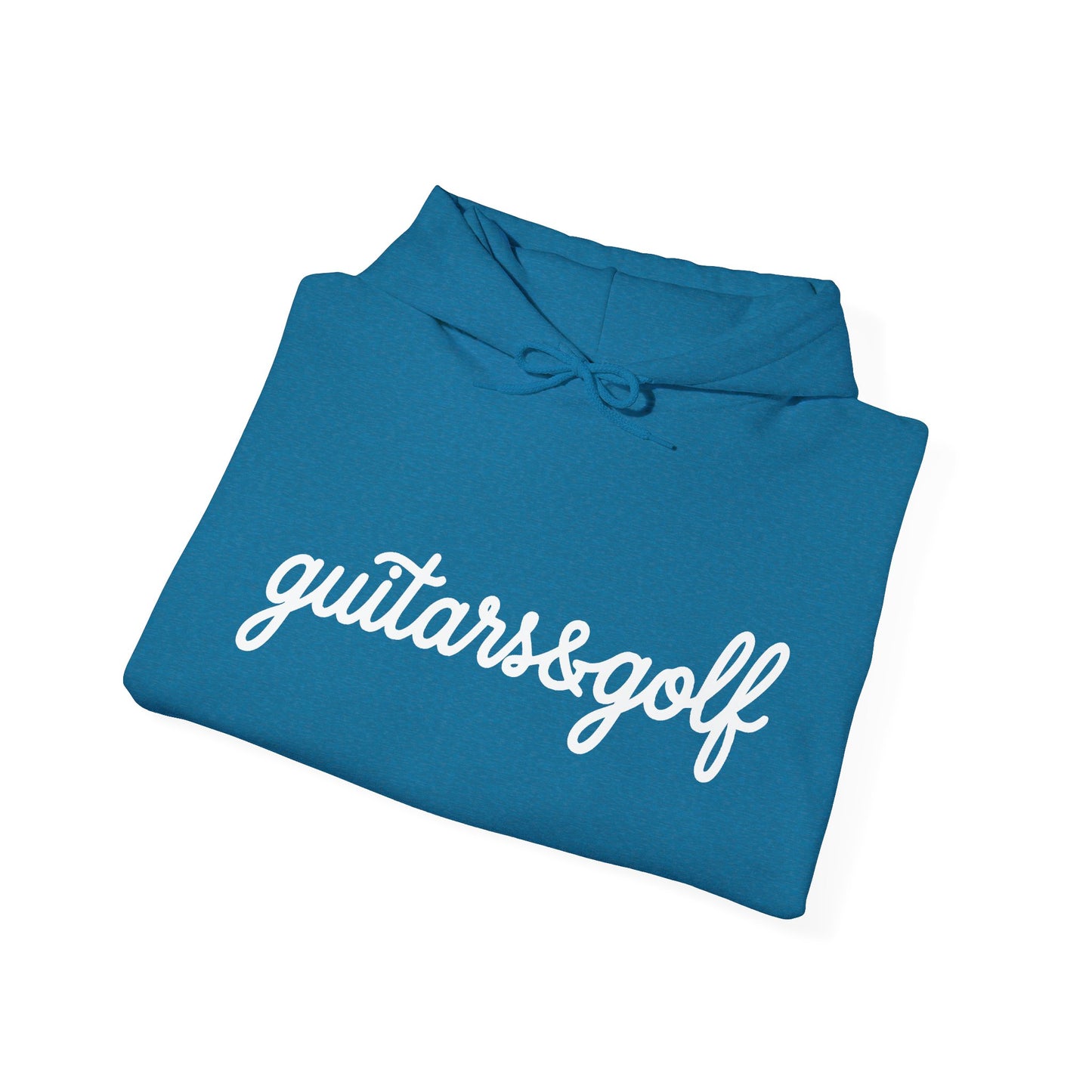 "guitars&golf" White Logo Heavy Blend™ Hooded Sweatshirt