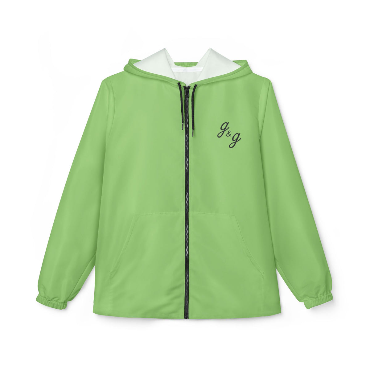 "Color Wheel" g&g Unisex Windbreaker Jacket in Granny Green