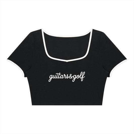The "Lowercase" guitars&golf Women's Crop Top T-Shirt