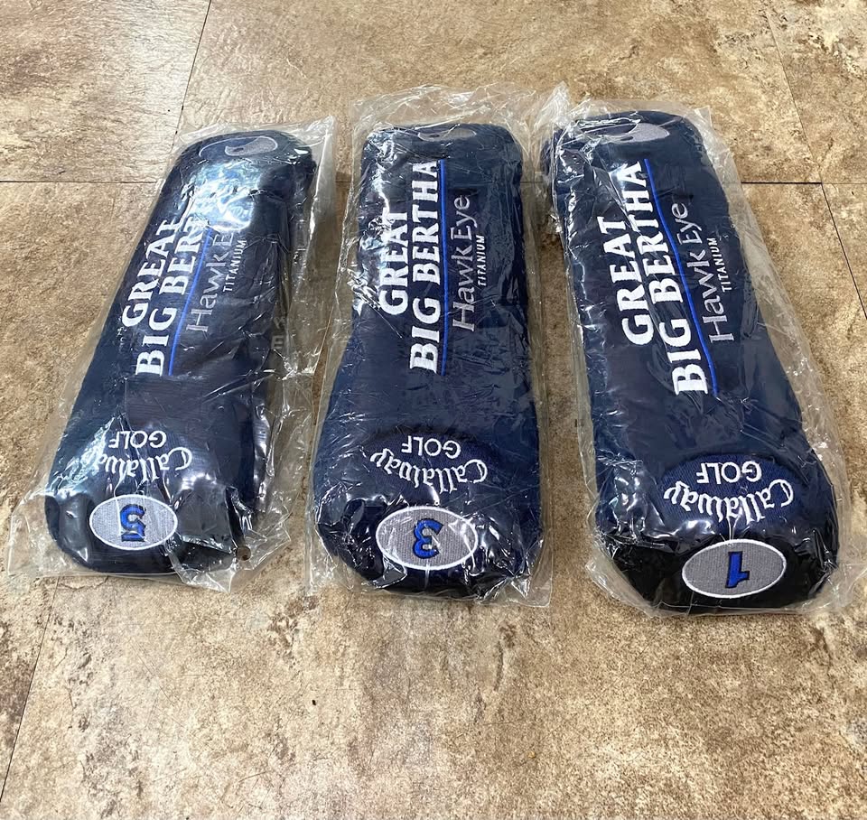 Vintage NEW Callaway Great Big Bertha Hawk Eye Golf Club Headcover Set