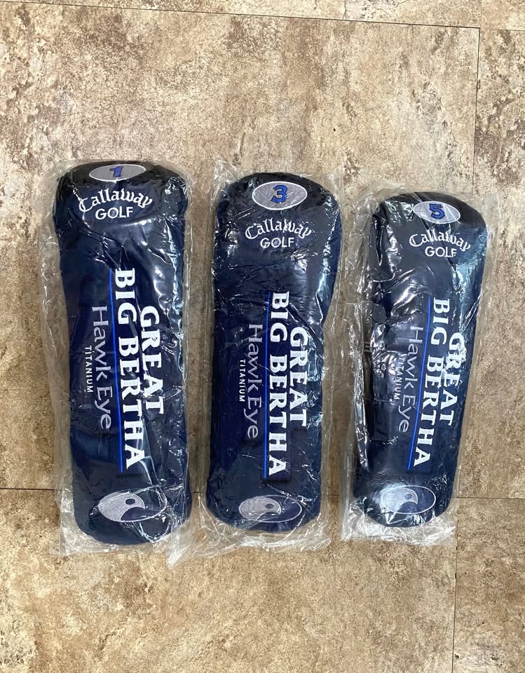 Vintage NEW Callaway Great Big Bertha Hawk Eye Golf Club Headcover Set