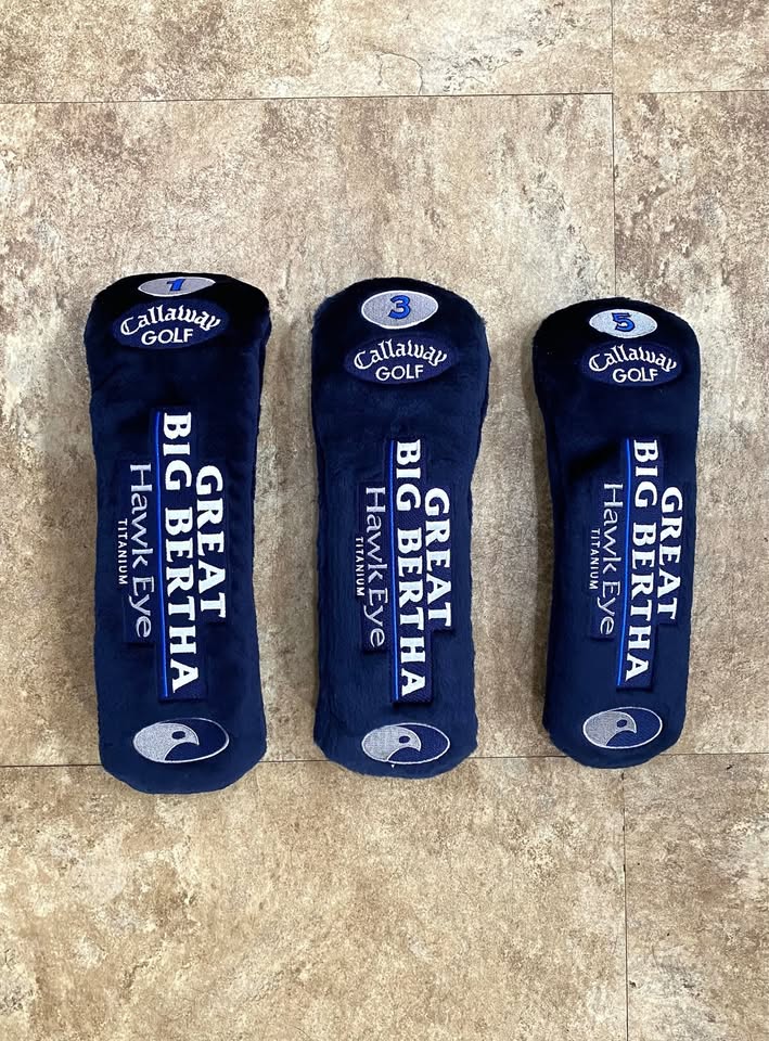 Vintage NEW Callaway Great Big Bertha Hawk Eye Golf Club Headcover Set