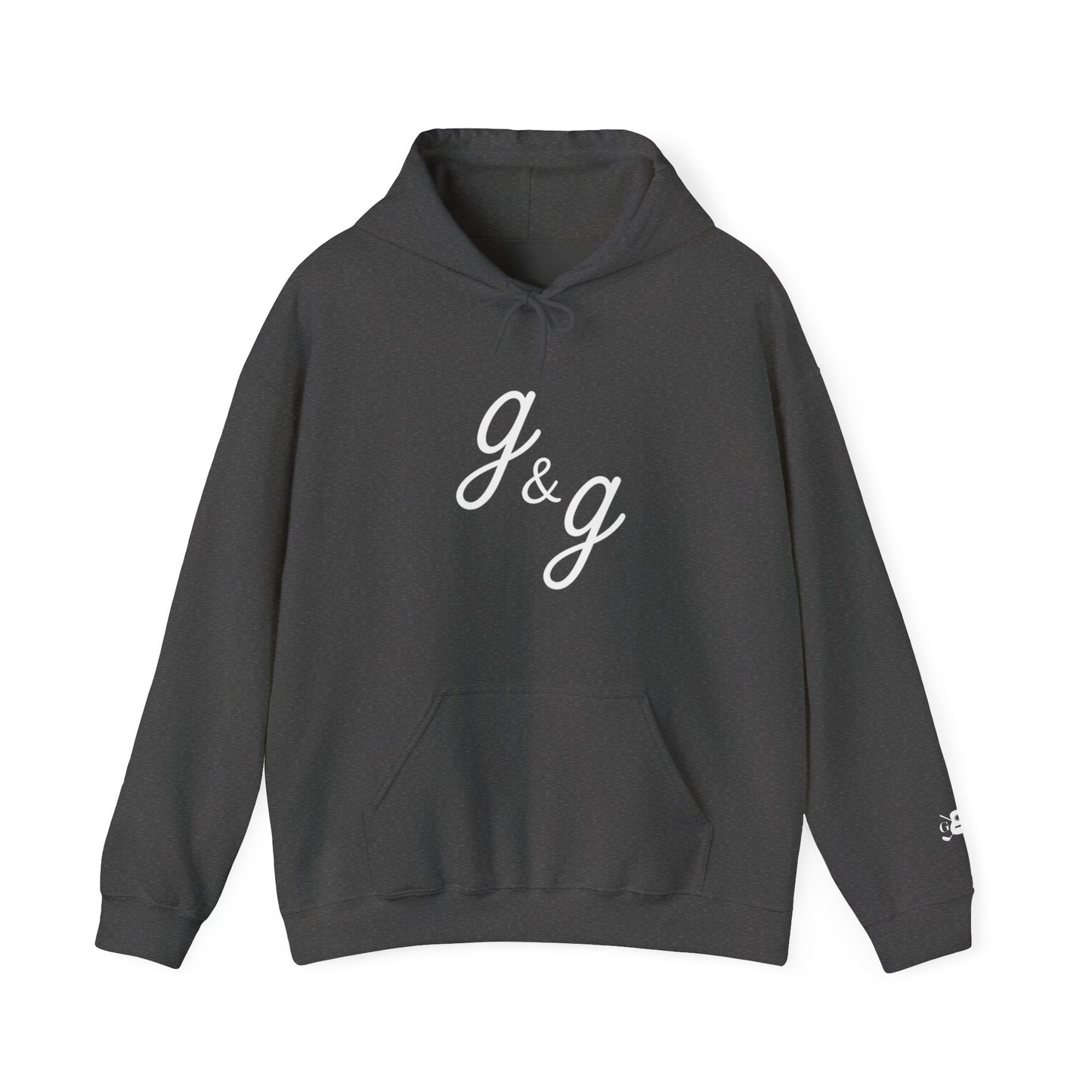 The "Lowercase" g&g Pro White Logo Heavy Blend™ Hooded Sweatshirt