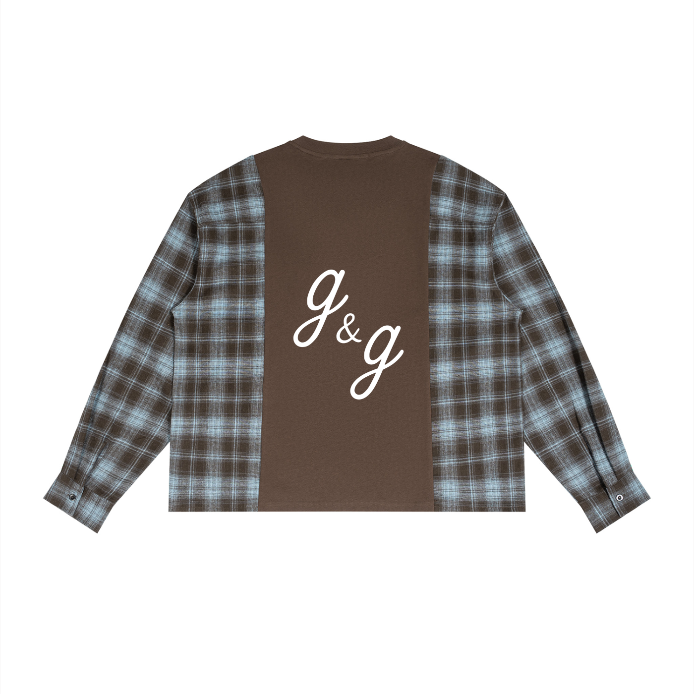Unisex Plaid Panel Long Sleeve T-Shirt