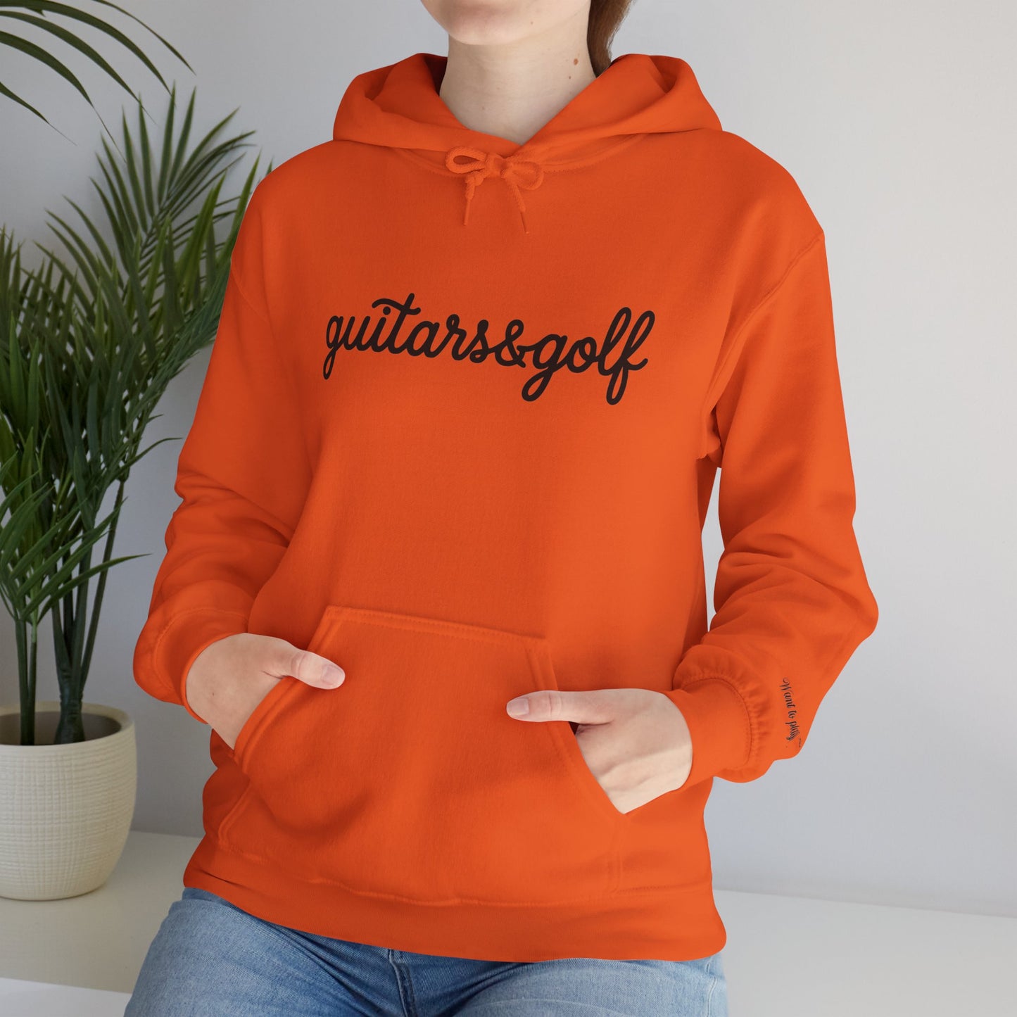 "guitars&golf" White Logo Heavy Blend™ Hooded Sweatshirt