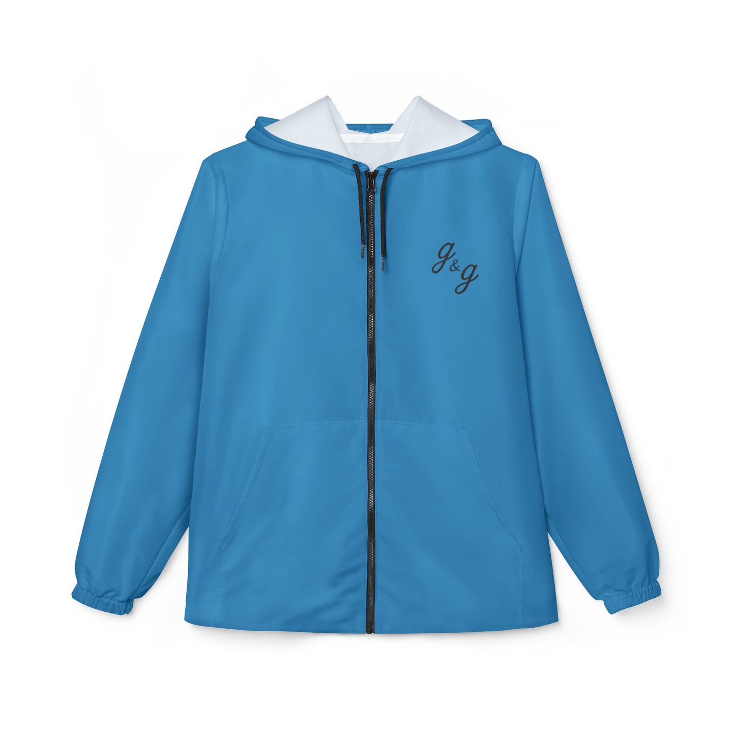 "Rainbow Room" g&g Color Wheel Windbreaker Jacket in Mule Blue