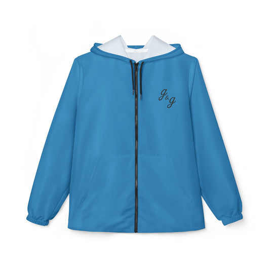 "Color Wheel" g&g Unisex Windbreaker Jacket in Bay Blue