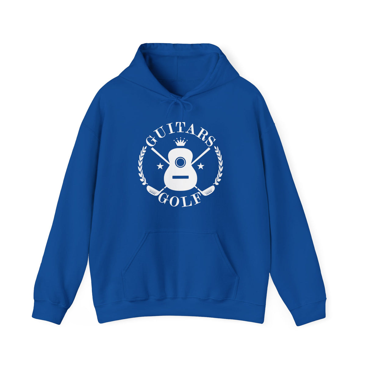 "Guitars & Golf" Logo White Front Heavy Blend™ Hooded Sweatshirt