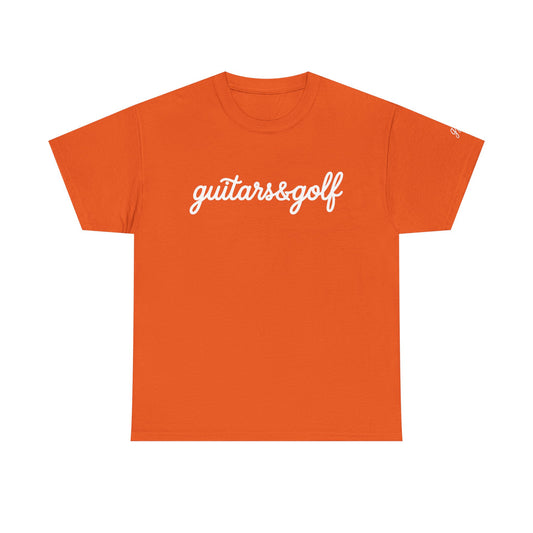 The "Lowercase" guitars&golf White Logo Tee