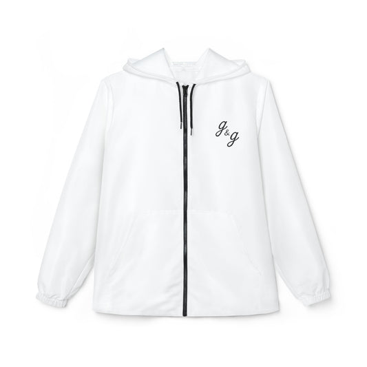 "Color Wheel" g&g Unisex Windbreaker Jacket in Quite White