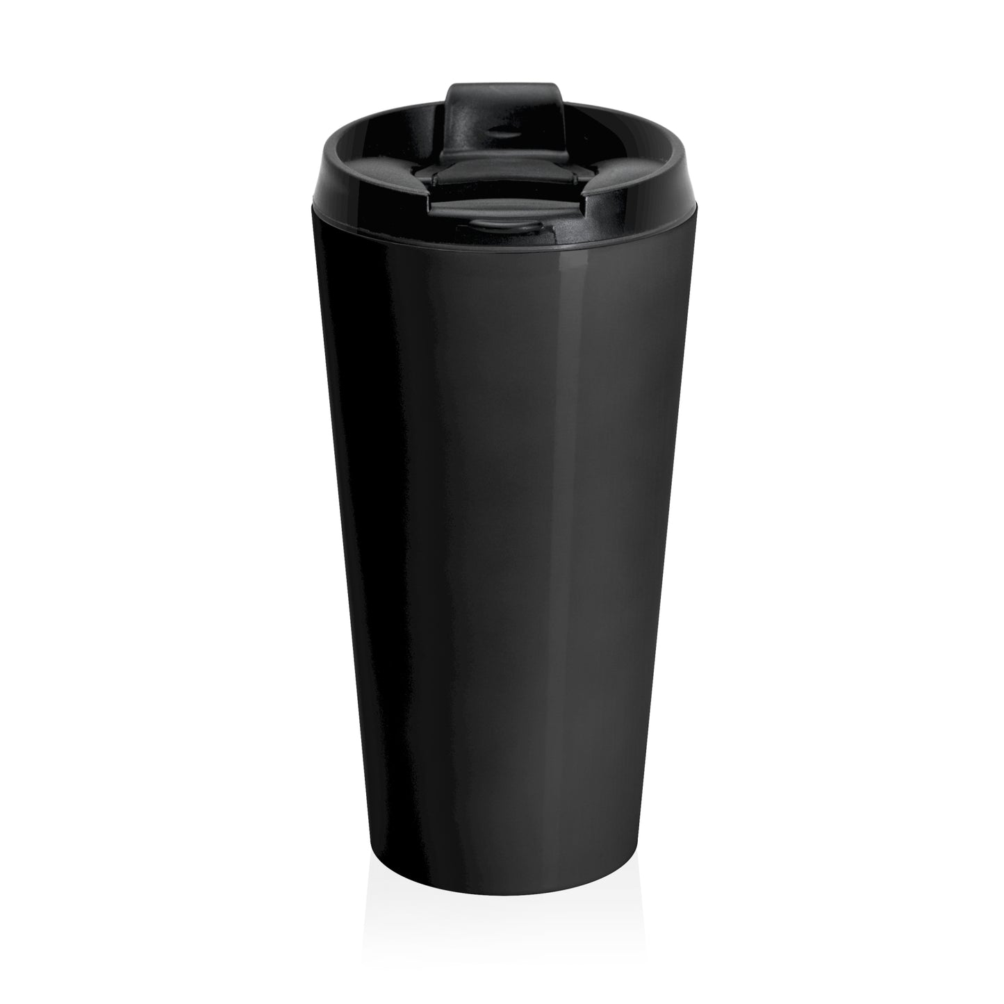 "Guitars and Golf" White Logo on Black Stainless Steel Travel Mug