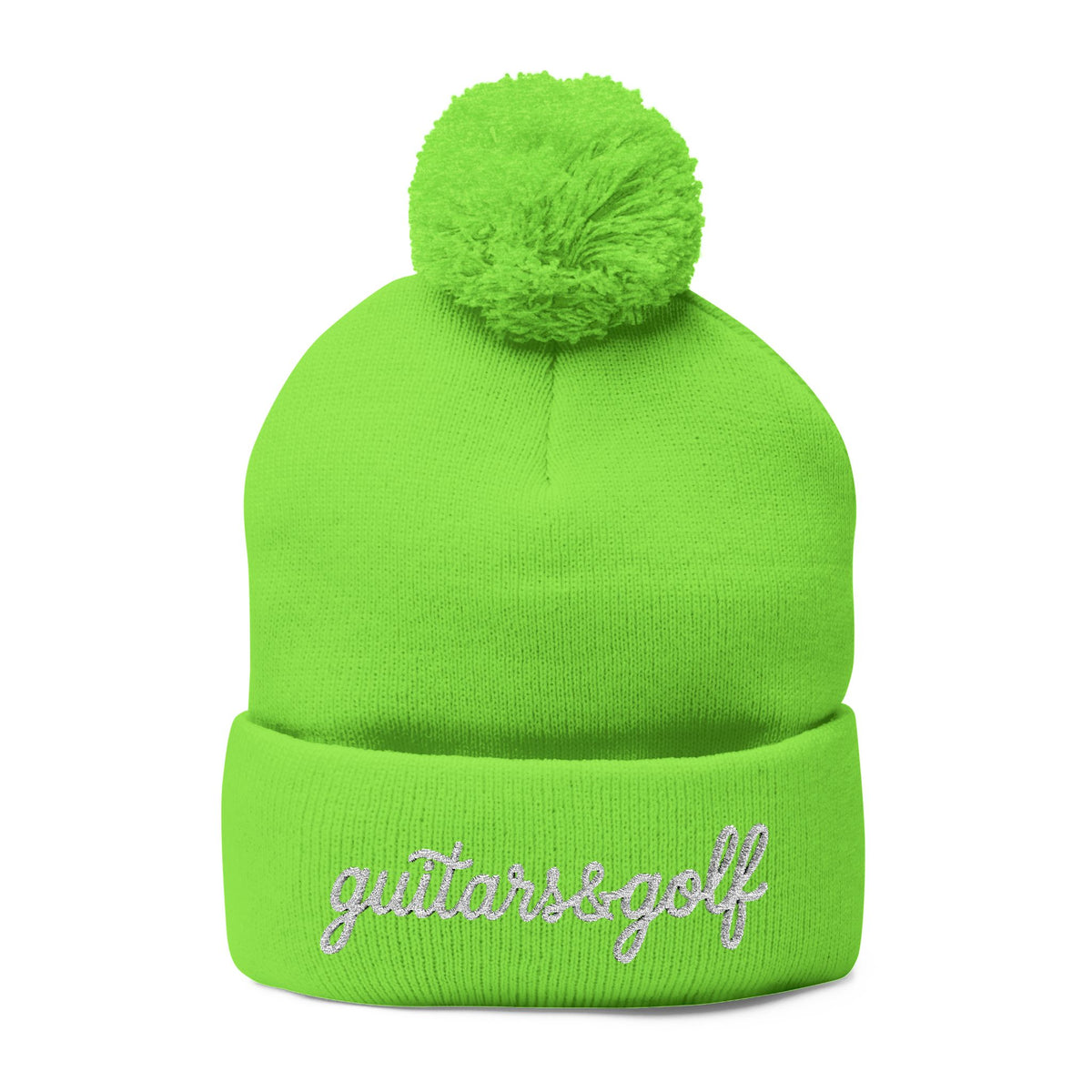 The "Ralphy" guitars&golf Embroidered Pom-Pom Knit Cap
